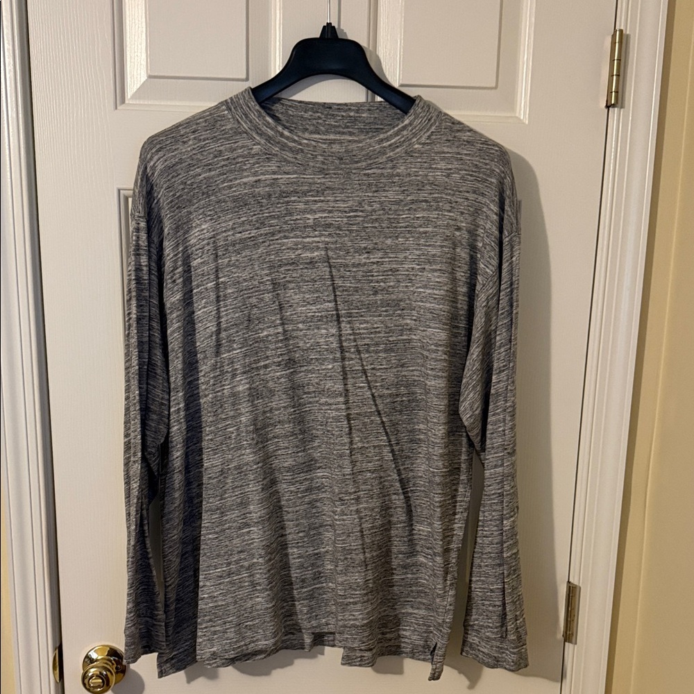 PINK Victoria's Secret Heathered Gray Long Sleeve Mock Neck T-Shirt size XXL